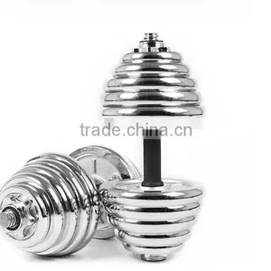 Adjustable Electroplated Steel Chromed Dumbbell thumbnail-1
