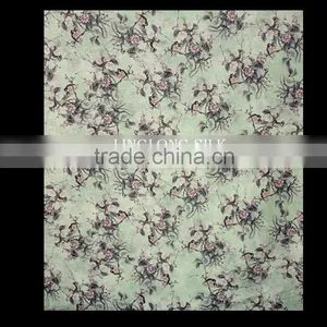 SILK LINEN FABRIC 14m/m Width 55"-140cm 30%Silk Fabric+70%Linen Vintage Dress 2016New Elegant Design Fashion Fabric Pattern Silk thumbnail-4