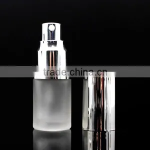 Fancy 15ml Lotion Glass Bottle With Silver Press Pump thumbnail-2