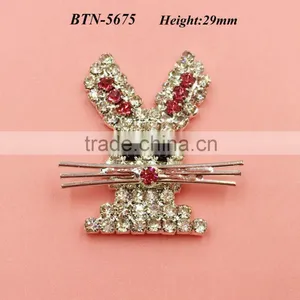 New Rabbit Bunny Flatback Rhinestone Button for Easter Day(BTN-5675) thumbnail-1
