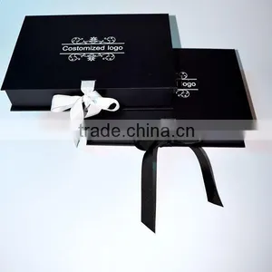 Sturdy Custom Printed Flat Packed Foldable Cardboard Box With Ribbon thumbnail-1
