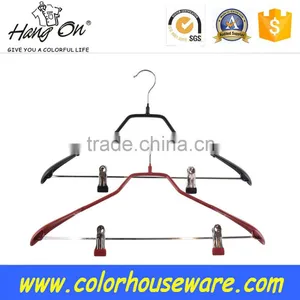 PVC Coated Metal Hanger With 2 Clips Quality Choice thumbnail-1