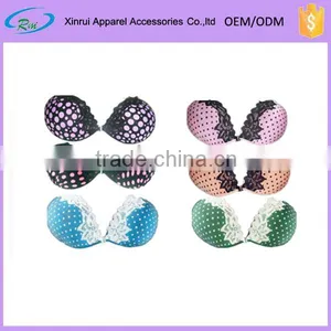 Uplift Front Closure Sponge Bras Cute Lingerie With Dotted thumbnail-1