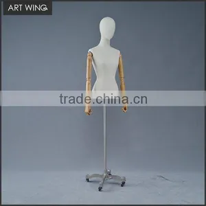 Full Body Fashion Fabric Dress Form Mannequin for Display With Wheels thumbnail-6