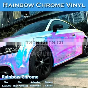 CARLIKE Colorful Chrome Car Wrapping Rainbow Holographic Foil thumbnail-1