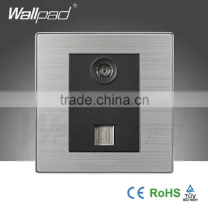2015 China Hot Sale Wholesaler Wallpad Luxury Wall Light Switch Panel TV+COM Socket thumbnail-1