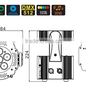 Sound Active DMX 512 6*Tri-3W RGB Wireless Par Light Wedding Light thumbnail-3
