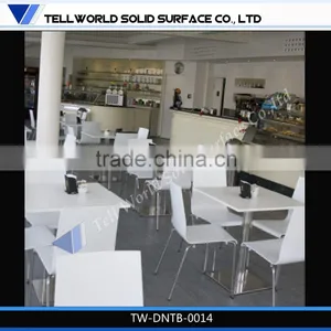 Commercial Fast Food Shop Modern Grey Marble Dining Table Prices thumbnail-5