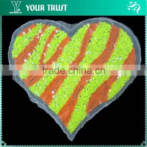 5MM Neon Yellow 3MM Neon Orange Sequin Bead Applique Patches thumbnail-1