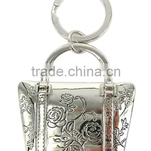 Fashion Handbag Shape Rose Pattern Solid Perfume Container /lip Gloss Keychain, Various Design, OEM Designs Accepted.<DKCA9017 thumbnail-1