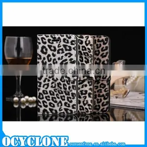 Hot Gray Color Leopard Design Leather Wallet Case Cover for IPhone 6 thumbnail-1