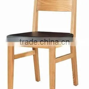 Pu Leather Seat Wood Legs Dining Chair thumbnail-1
