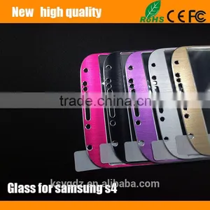 2.5D Color Brushed Titanium Alloy Metal Tempered Glass Screen Protector Guard for Samsung S4 thumbnail-1