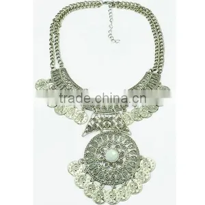 2016 Gypsy Coin Tassel Collar Bohemian Vintage Exaggerate Necklace thumbnail-3
