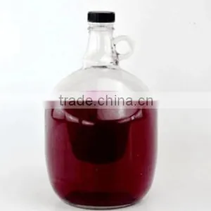 1L Round California Glass Red Wine Bottle With Screw Cap and Small Ear Handle Wholesale thumbnail-3