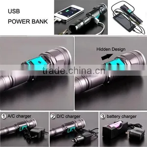 POPPAS 6611 Classic Hidden USB Design Zoom T6 LED Police Security Led Flashlight Power Bank thumbnail-6