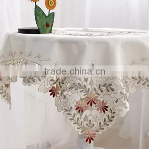 New Design Cheap Polyester Flower Design Embroidery Table Linen thumbnail-1
