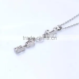 New Arrival Clear Rhinestone Neclace Pendant Letter LOVE Charms Novel Alphabet Jewelry Glod Sliver thumbnail-6