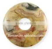 50mm Round Crazy Agate Semi Precious Stone Donut thumbnail-1