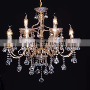 WD-1813-3/5/8/8+4 Zhongshan Factory-outlet LED Candle Bulb Gold Iron Top K9 Crystal Chandelier thumbnail-4