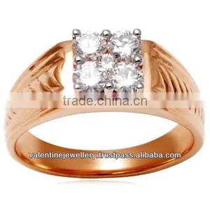 Men's Silver Rings, Gold Plated Silver Ring Design, Rose Gold Vermeil Mens Ring thumbnail-1