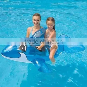OEM Blue Pvc Inflatable Dolphin Rider, Pool Ride on Toys thumbnail-2