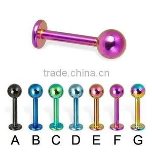 Titanium Anodized Labret Body Piercing Jewelry thumbnail-1