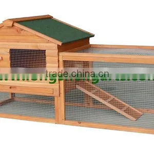 Wooden Rabbit Hutch With Run thumbnail-1