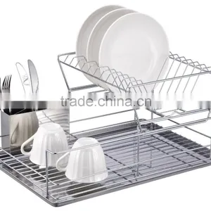 2-Tier Kitchen Dish Rack Cutlery Drainer thumbnail-1