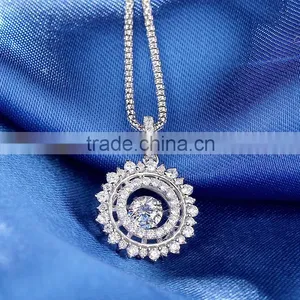 Sterling Silver Fancy Dancing Stone Pendant Necklace Designs For Girls thumbnail-3