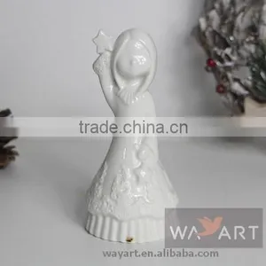 Elegent Ceramic Angel With Star of Christmas Decoration thumbnail-1