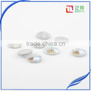 2016 Wholesale Round AB Color Fish Scale Carved Resin Dome Seals Cabochon thumbnail-2