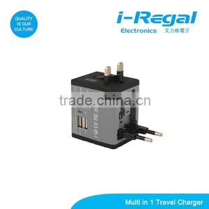2-ports Travel Adapter Charger In Over 150 Countries for Phone Accessories thumbnail-1