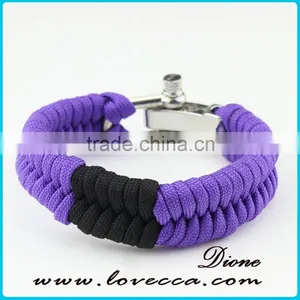 Paracord Survival Bracelet Adjustable Buckle Bracelets for Outdoor Emergency thumbnail-1