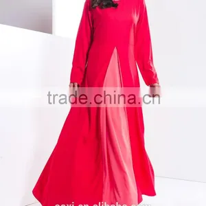 OEM Service China Factory Custom Made Arabic Chiffon Solid Muslim Layers Dress thumbnail-6