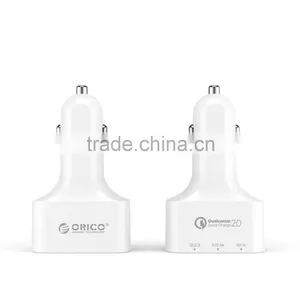 Orico Factory Price Top Quality CE FCC ROHS QC2.0 Car Charger With 3ports thumbnail-1