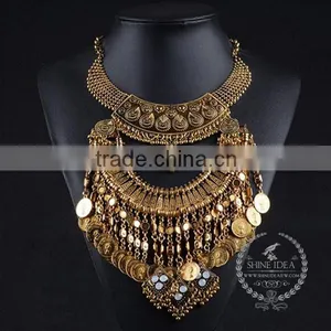 High Quality Vintage Rhinestone Chunky Statement Necklace Tin Alloy Fashion Women Pendant Necklace 6390096 thumbnail-2
