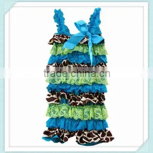 Hot Sale Fashion/ Pretty/ Soft Ruffled Rompers Baby Sleeveless Rompers/ Bodysuit Best Posh Petti Ruffle Lace And Satin Rompers thumbnail-1