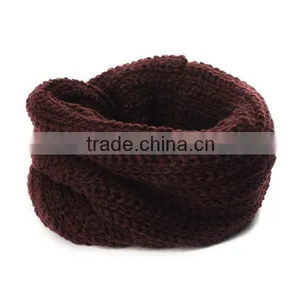 New Design Soft Candy Color Neck Bib Scarfs Kids Knitted Collar Winter Warm Scarf for Children Baby Girls thumbnail-5