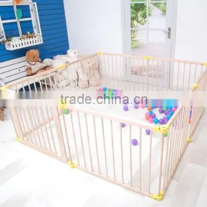 8 Panels New Wooden Folding Baby Playpen New Design thumbnail-1