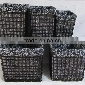 5/set Willow Back Laudary Basket With Lining thumbnail-1