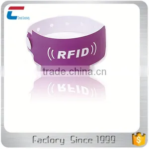 Supply Disposable One Off RFID Paper Wristband Bracelet With NFC Chip For Festival Activities thumbnail-3