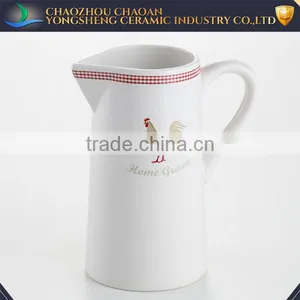 Wholesale White Decal Ceramic Water Pitcher for Bathroom Usage thumbnail-2
