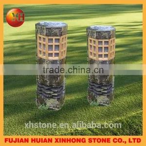 Factory Directly Handcarved Design Nature Stone Fence Lantern thumbnail-4