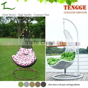 TG15-0132 Half Moon Shape Black Resin Wicker Indoor Outdoor Swing thumbnail-2