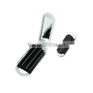 Foldable Cosmetic Mirror With Hair Brush thumbnail-1