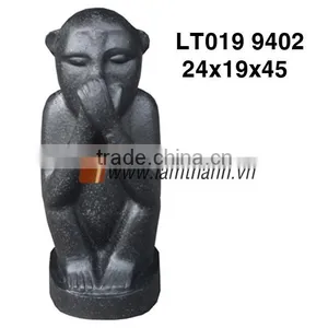 Garden Decorative Onament Black Stone Monkey Statue thumbnail-1