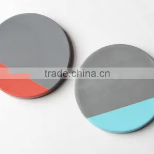Concrete Coasters With Color Painted Edge thumbnail-1
