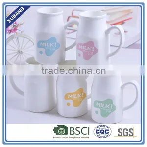 White Ceramic Milk Mug With Silicone Lid and Sleeve thumbnail-1
