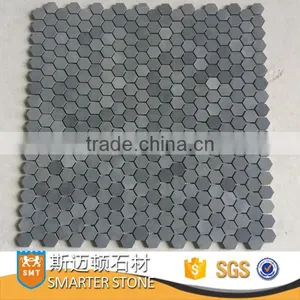 Hexagon Stone Mosaics Grey Bluestone for Flooring thumbnail-1